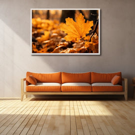 Tableau avec Feuilles Mortes, art mural décoration nature