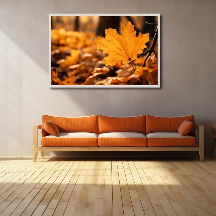 Tableau avec Feuilles Mortes, art mural décoration nature