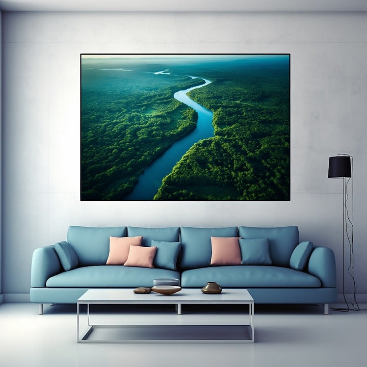 Tableau avec Forêt et Fleuve, art mural décoration nature