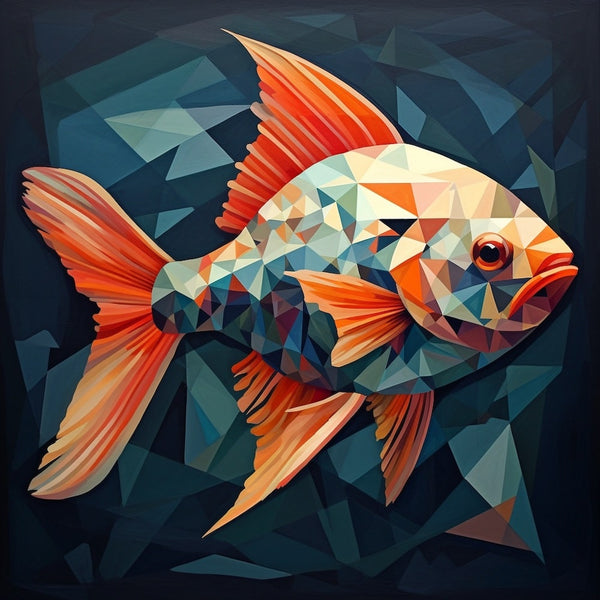 Tableau Formes Géométriques Poisson, art mural décoration nature