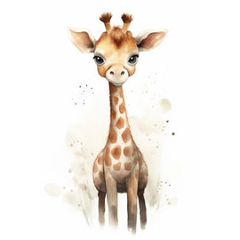 Tableau avec Girafe Bébé, art mural décoration nature