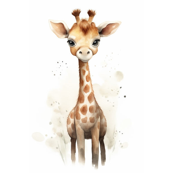 Tableau avec Girafe Bébé, art mural décoration nature