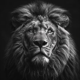 Tableau Lion Monochrome, art mural décoration nature