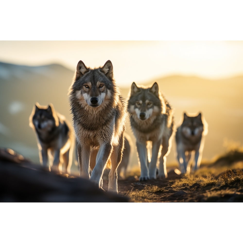 Tableau avec des Loups, art mural décoration nature