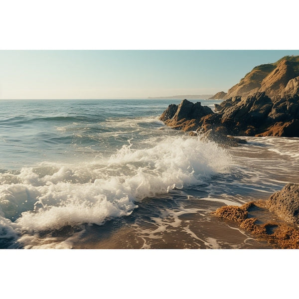 Tableau Vagues sur le Rivage, art mural décoration nature