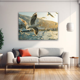 Tableau avec Mouettes, art mural décoration nature