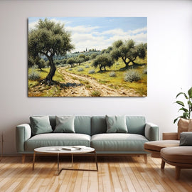 Tableau d'Oliviers, Paysage de Provence Ensoleillé, art mural décoration nature