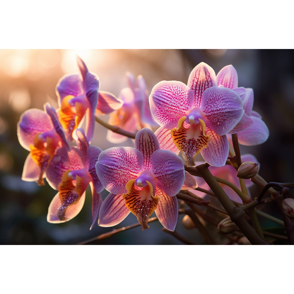 Tableau avec des Orchidées, art mural décoration nature