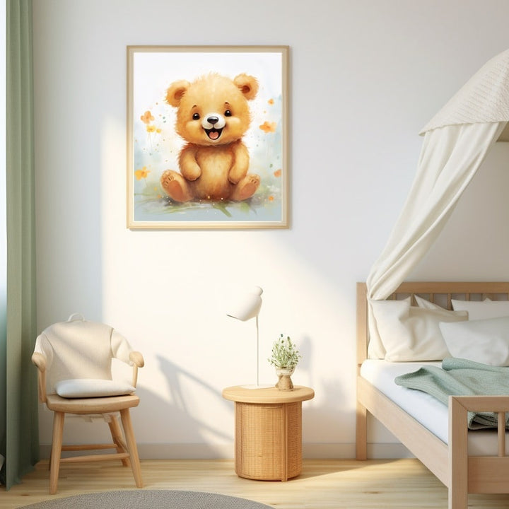 Tableau avec Ours en Peluche, art mural décoration nature