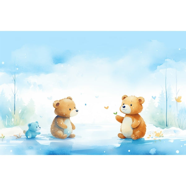 Tableau avec des Ours pour Bébé, art mural décoration nature