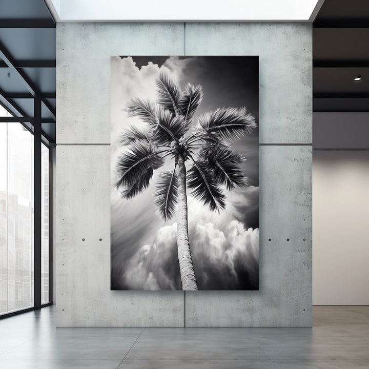 Tableau avec Palmiers Gris, art mural décoration nature