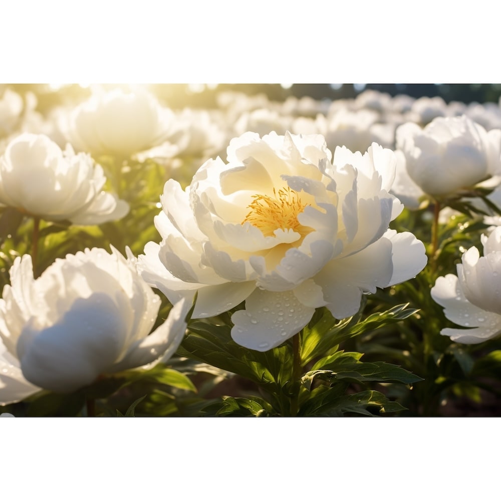 Tableau Avec Pivoines Blanches