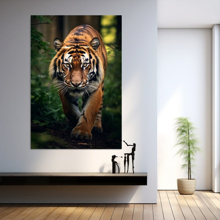 Tableau Tigre en Forêt, art mural décoration nature
