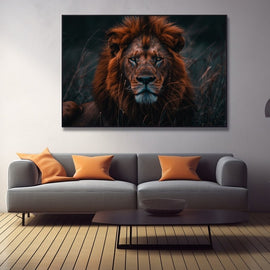 Tableau Portrait de Lion, art mural décoration nature