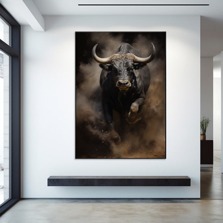 Tableau avec un Taureau, art mural décoration nature