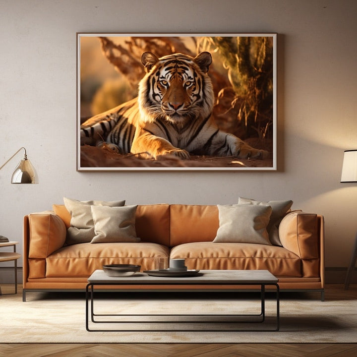 Tableau Tigre au Repos, art mural décoration nature