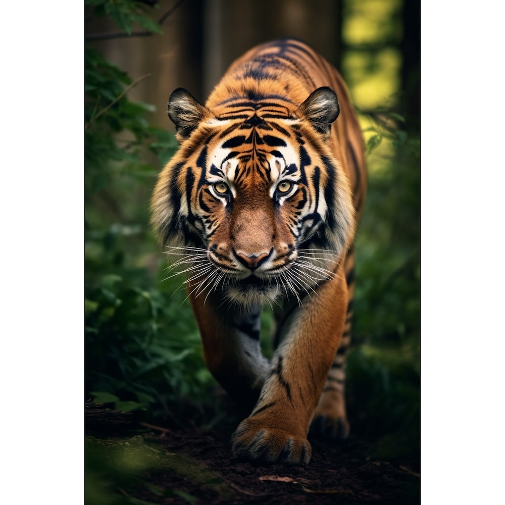 Tableau Tigre en Forêt, art mural décoration nature
