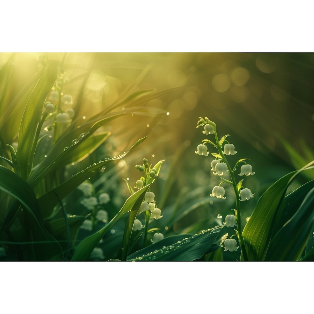 Tableau de Muguet au Soleil du Matin, art mural décoration nature