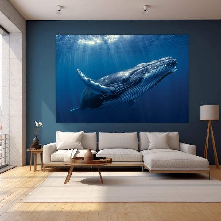 Tableau Baleine, art mural décoration nature