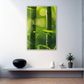 Tableau Bambou Vert, art mural décoration nature