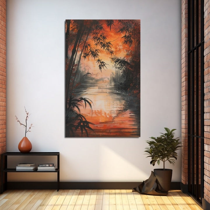 Tableau Bambou Zen, art mural décoration nature