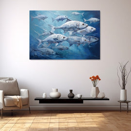 Tableau Banc De Poissons Peinture