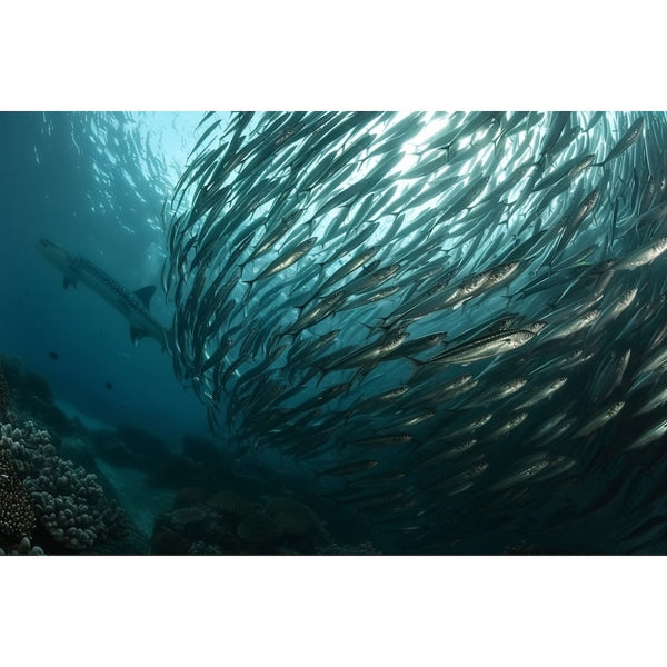 Tableau Banc de Sardines, art mural décoration nature