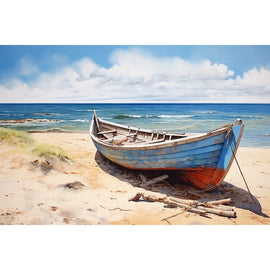 Tableau Barque sur Une Plage, art mural décoration nature