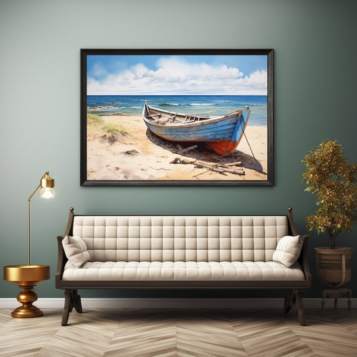 Tableau Barque sur Une Plage, art mural décoration nature