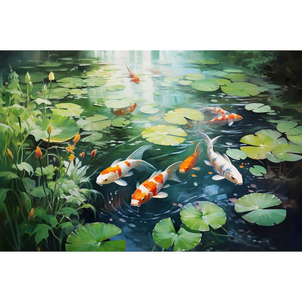 Tableau Bassin à Poisson, art mural décoration nature