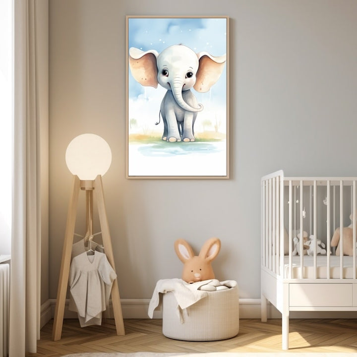 Tableau Bébé Éléphant, art mural décoration nature