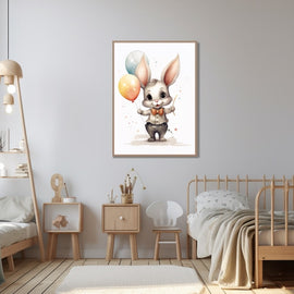 Tableau Bébé Garçon Lapin, art mural décoration nature