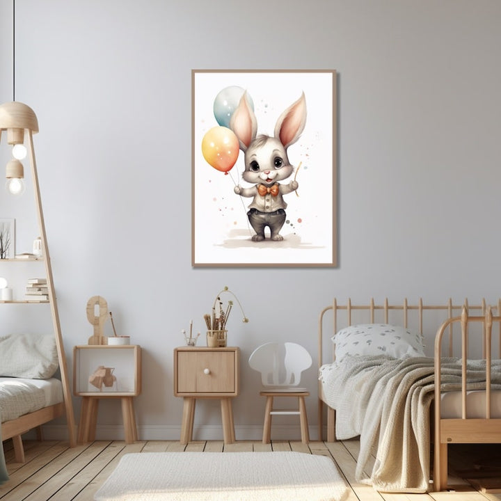 Tableau Bébé Garçon Lapin, art mural décoration nature