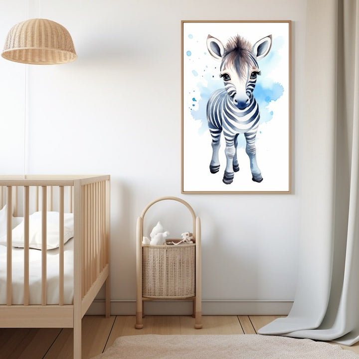 Tableau Bébé Zèbre, art mural décoration nature