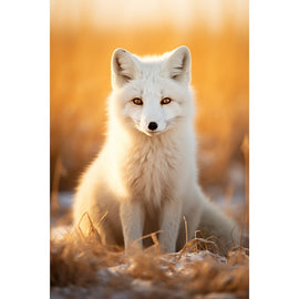 Tableau Renard Blanc, art mural décoration nature