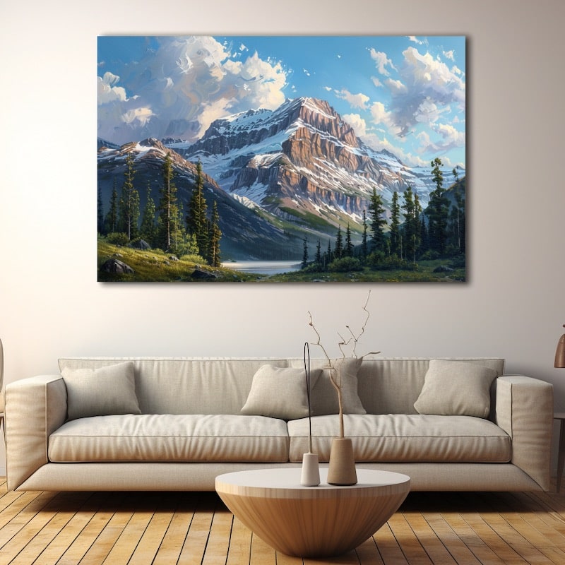 Tableau Bois Déco Montagne