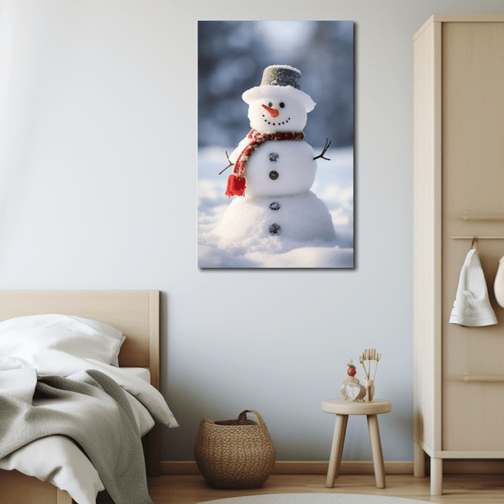 Tableau Bonhomme de Neige, art mural décoration nature