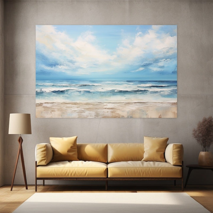Tableau Bord de Mer Abstrait, art mural décoration nature