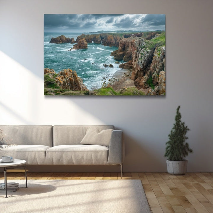 Tableau Bord de Mer Bretagne, art mural décoration nature