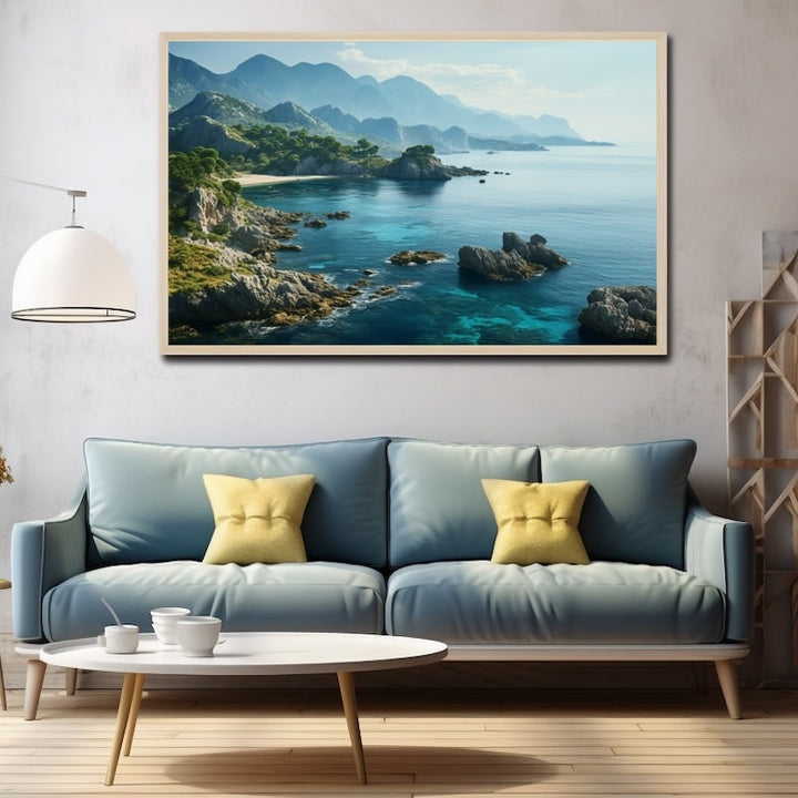 Tableau Crique Méditerranéenne, art mural décoration nature