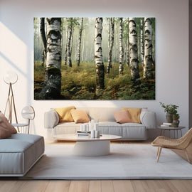 Tableau Bouleau Scandinave, art mural décoration nature