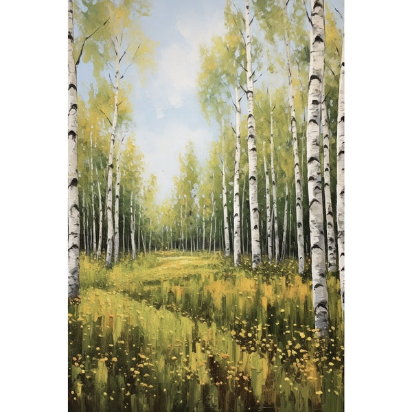 Tableau Moderne Bouleaux, art mural décoration nature