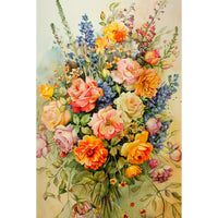 Thumbnail for Tableau bouquet champêtre multicolore à l'aquarelle