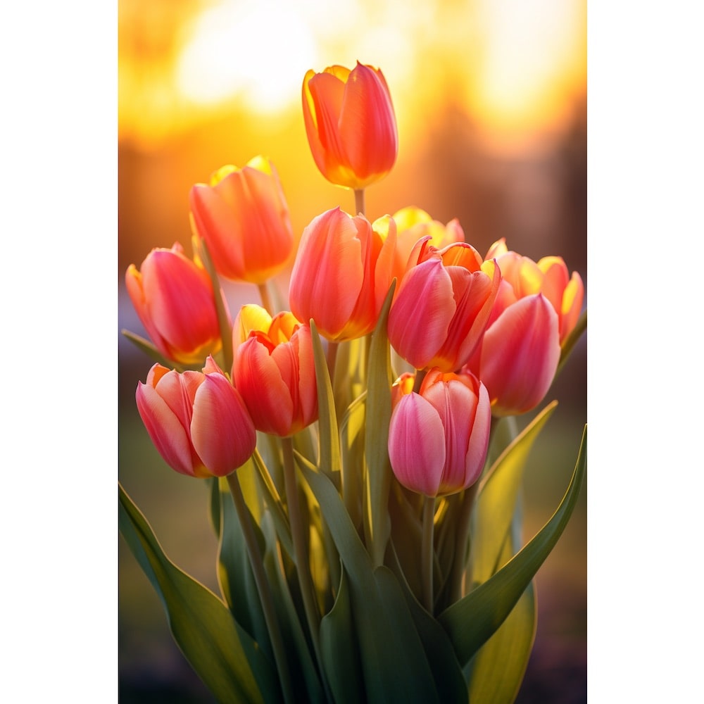 Tableau avec un Bouquet De Tulipes