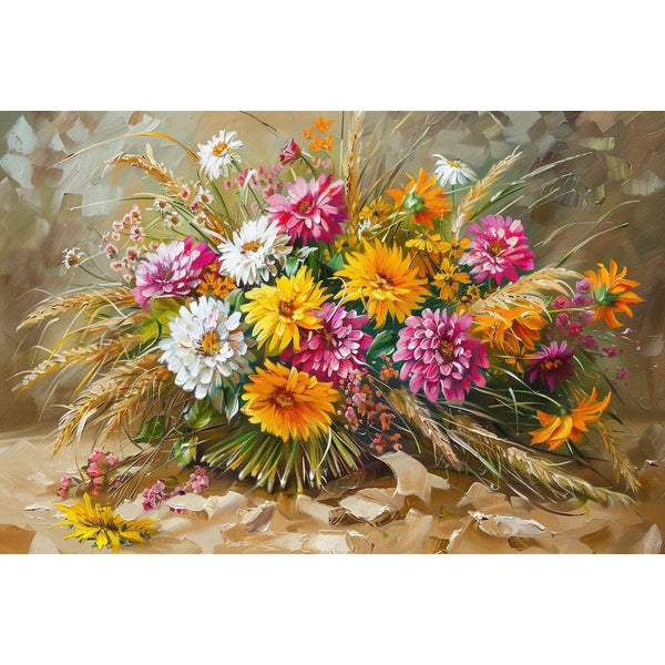 Tableau Bouquet Fleurs Contemporain