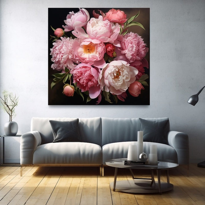 Tableau Bouquet Pivoine