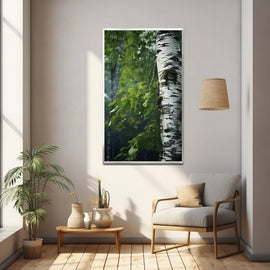 Tableau Branches Bouleau, art mural décoration nature