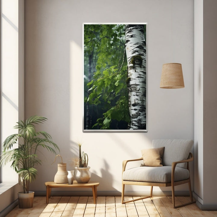 Tableau Branches Bouleau, art mural décoration nature