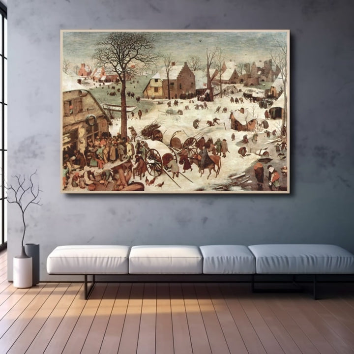Tableau Brueghel Neige, art mural décoration nature