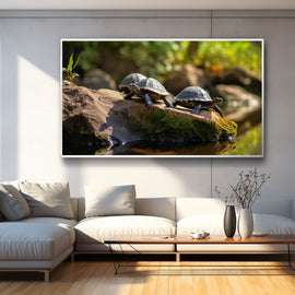Tableau Caillou Tortue, art mural décoration nature